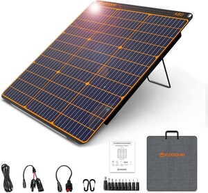 FlexSolar 60W ソーラーパネル Type-C/QC3.0*2/DC5521 ポート折り畳み式 太陽光パネル IP65 防水ソーラーチャージャー 単結晶ETFE素材