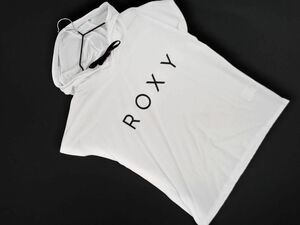 ネコポスOK ROXY ロキシー ロゴ カットソー プルオーバー パーカー sizeS/白 ■◆ ☆ eeb4 レディース