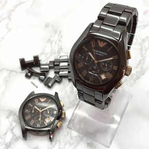 FN12605U【1000円スタート!!】EMPORIO ARMANI エンポリオアルマーニ CERAMICA AR-1446 QUARTZ クォーツ 腕時計 ケース 2点セット 