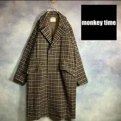 【極美品】モンキータイム　monkey time チェック柄　チェスターコート