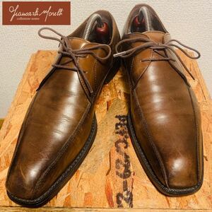 (399)G.C.morelli ジャンカルロモレリ【41(26cm相当)】ブラウン 外羽根 スワールモカ ビジネスシューズ 革靴 紳士靴