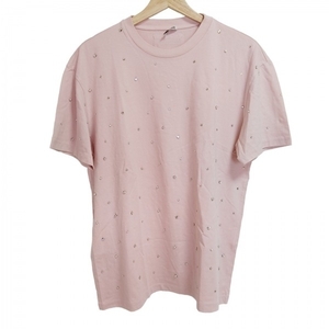 ミュウミュウ miumiu 半袖Tシャツ サイズS - ライトピンク レディース クルーネック/ビジュー 美品 トップス