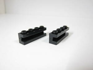 【パーツ-No.319】LEGO 特殊　パーツ 溝入りブロック1×4　黒色　２個セット　　◇#2653◇南海の勇者/宇宙/トレイン◇レゴ◇