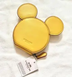 値下げ　新品未使用　COACH Disney コラボ 耳型レザー コインケース