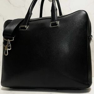 1円【現行 極美 定価23万】ダンヒル dunhill カドガン ボードン 2way ビジネスバッグ ブリーフケース バック 大容量 A4可 レザー ブラック 