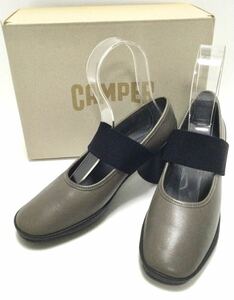 美品「CAMPER」“K200938-002/Upright” アップライト フォーマル カジュアル ゴムベルト ヒールパンプス SIZE:38/US8