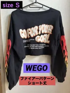 ♡WEGO  ショート丈 ファイアーパターン ロンT sizeS♡