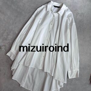 mizuiroind ミズイロインド　シャツ　長袖シャツ　トップス　ブラウス　ホワイト 白　長袖シャツブラウス オーバーシャツ　