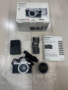 極美品　バッテリー３個　Panasonic ミラーレス一眼 LUMIX DMC-GF7W ダブルズームレンズキット 標準ズームレンズ 望遠ズームレンズ