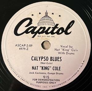 NAT KING COLE CAPITOL Calypso Blues/ Twisted Stockin’s