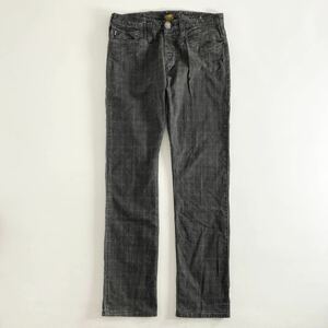 Bi2 ARMANI JEANS アルマーニジーンズ デニムパンツ チェックパンツ ワンポイントロゴ グレー系 ストレート 32 Lサイズ相当 メンズ 紳士服