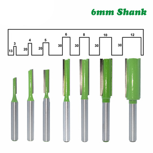 木工 溝ルータービット トリマー 軸シャンク6mm カッター エンドミル フライス ほぞ溝 7本セット