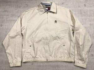 トミーヒルフィガー TOMMY HILFIGER 90s オールド レトロ ストリート アメカジ 古着 スイングトップ ジャケット メンズ M ベージュ