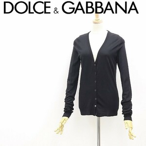 国内正規品●DOLCE & GABBANA ドルチェ＆ガッバーナ ハイゲージ ウール ニット カーディガン 黒 ブラック 38