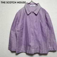 THE SCOTCH HOUSE ザスコッチハウス　ストライプブラウス　M