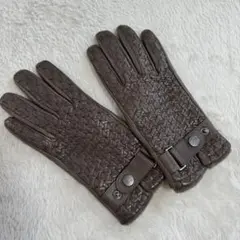 美品　Gloves  ラムレザーグローブ イントレチャート カシミア混  8