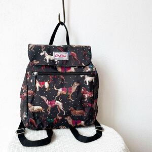 おしゃれCath Kidstonキャスキッドソン水玉ドット黒ブラック白ホワイト犬柄ドッグ柄イギリスEnglandロンドンLondonリュック バッグ かばん