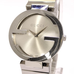 【中古】GUCCI インターロッキングG メンズ 腕時計 クオーツ SS シルバー文字盤 133.3