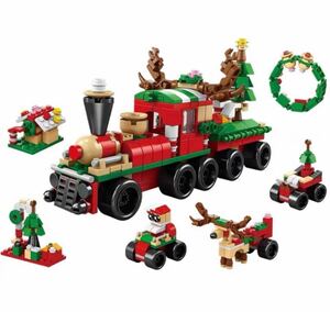 レゴ互換　6in1 クリスマストレイン　汽車　LEGO サンタ　ブロック おもちゃ