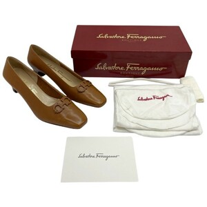 ◆◆ Ferragamo フェラガモ 靴 パンプス レディース 5 1/2 24.5cm ブラウン やや傷や汚れあり