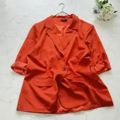 SHEIN シーイン カジュアルジャケット（4XL）オレンジ ロールアップ