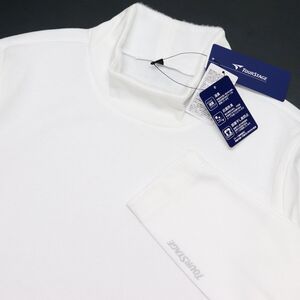 ★ブリヂストン ツアーステージ ゴルフ GOLF 新品 メンズ 消臭 抗菌防臭 長袖 シャツ モックネック 白 [1234055C2T-00-LL]一 三 参★QWER