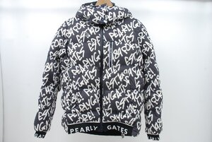 coco 中古 パーリーゲイツ PEARLY GATES レディース ダウンジャケット 1(M) 紺 ネイビー 長袖ダブルジップ フード取外し可能 84539