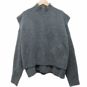 新品同様 23AW STATE OF MIND ステイトオブマインド layered knit po タートルネックベスト＋Vネックニット セット M グレー ◆