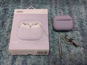 ◎0608u2841　UNIQ AirPods Pro ケース ワイヤレス充電対応 衝撃吸収保護 LED可視 シリコンカバー ラベンダー