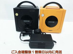 【1円】任天堂 ゲームキューブ GC ゲーム機本体 2台 ブラック/オレンジ まとめ売り ニンテンドー 未検品ジャンク F08-109tm/G4