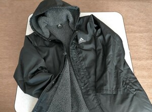 adidas アディダス ベンチコート アウター 裏ボア 中綿 防寒 黒 メンズ