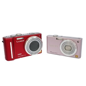 【通電のみOK 2点】Panasonic LUMIX DMC-TZ10 12倍ズーム 1210万画素 DMC-FX37 1010万画素 5倍ズーム カクテルピンク デジカメ 現状 C4196