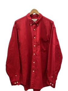 EDDIE BAUER◆00s～/白タグ/B.D SHIRT/長袖シャツ/L/コットン/RED