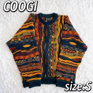 美品　coogi 3D 立体　ニット サイズS マルチカラー オーストラリア製　クージー　 ニット セーター 総柄