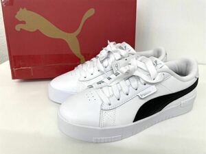 PUMA プーマ メンズ レディース ホワイト スニーカー 25cm ブラックライン 白 厚底