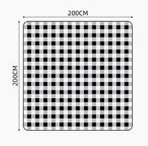 レジャーシート 防水 ピクニックマット 大判 200x200cm ６～8人用 折りたたみ 防湿 遠足 お花見 キャンプ 黒白チェック柄 厚さ5ｍｍ