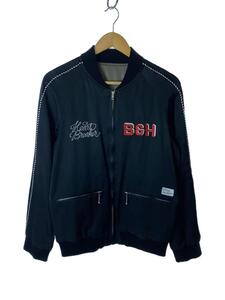 BEDWIN & THE HEARTBREAKERS◆SOUVENIR JACKET MCKNIGHT/リバーシブル/スカジャン/レーヨン/BLK/19SB5509