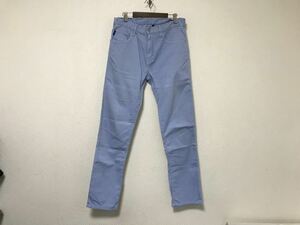 本物アルマーニジーンズARMANI JEANSコットンワークチノパンツミリタリーアメカジサーフビジネススーツメンズ青ブルー29Sルーマニア製