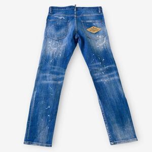 DSQUARED2　ディースクエアード 2 メンズ SKATER JEAN ペイント　クラッシュリペア加工　 S71LB0952 S30342 ジーパン　ダメージ加工　L