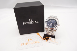 箱付き PUREDIAL PDPS2100 10気圧防水 STAINLESS STEEL 自動巻き 腕時計 中古 △WA4768