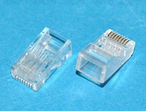 送料無料！変換名人 LANコネクタ 50個 RJ-45 CAT6 8極8芯用 モジュラープラグ・RJ45-C6 コネクター