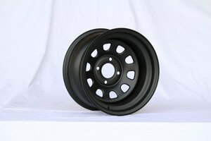 15インチ 鉄ちんホイール 8J -38 4穴 PCD114.3 CB73.1 TE27 TE71 AE86 旧車 シャコタン マットブラック レビン トレノ サニトラ 2本 ○1