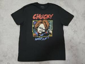 新品未使用！ チャイルドプレイ チャッキー Tシャツ Ｌサイズ ブラック 黒 半袖 カットソー CHUCKY CHILD PLAY