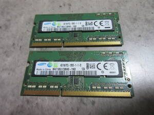 SAMSUNG製 DDR3 4GB×2枚 合計8GB PC3-12800S PC3-8500S互換 PC3-10600S互換 SO-DIMM