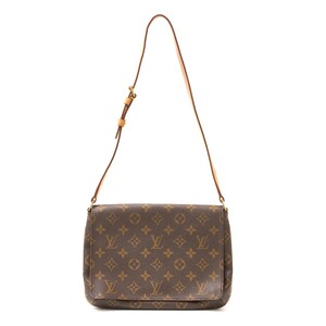 LOUIS VUITTON ルイヴィトン ミュゼット・タンゴ M51257 ショルダーバッグ モノグラム×レザー ブラウン×ゴールド シンプル レディース