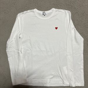 PLAY COMME des GARCONS ハート　HEART ロンt tシャツ レディース　L ギャルソン　赤　