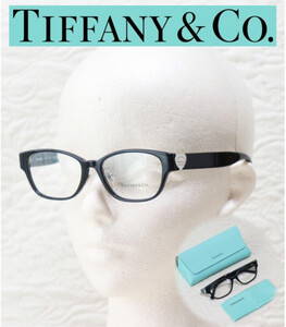 50,270円新品タグ付き【TIFFANY ティファニー】ハート型プレート メガネフレーム フルリム 眼鏡 黒 v5870 プレゼントにも最適