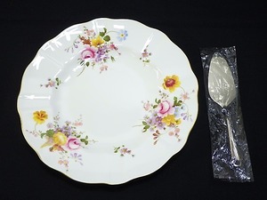 ★ ロイヤル クラウン ダービー ポジー 27cm 金彩輪花プレート ケーキサーバーおまけ ★G796 ROYAL CROWN DERBY Posies