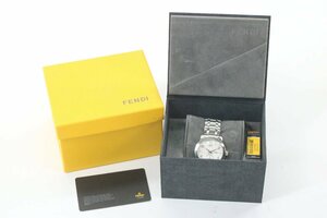 FENDI フェンディ 2100G クォーツ デイト スモセコ シルバーカラー 白文字盤 メンズ 腕時計 箱有 1361-HA