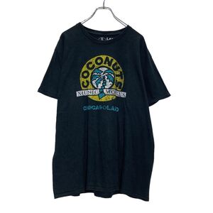 半袖 プリント Tシャツ L ブラック COCONUTS CHICAGOLAND ヤシの木 古着卸 アメリカ仕入 a506-7084